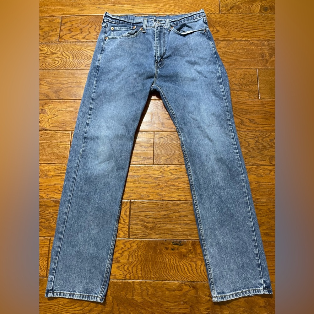 Levis 505 Jeans Men's 34x32 Blue Denim Regular Fit Straight Leg Medium Wash